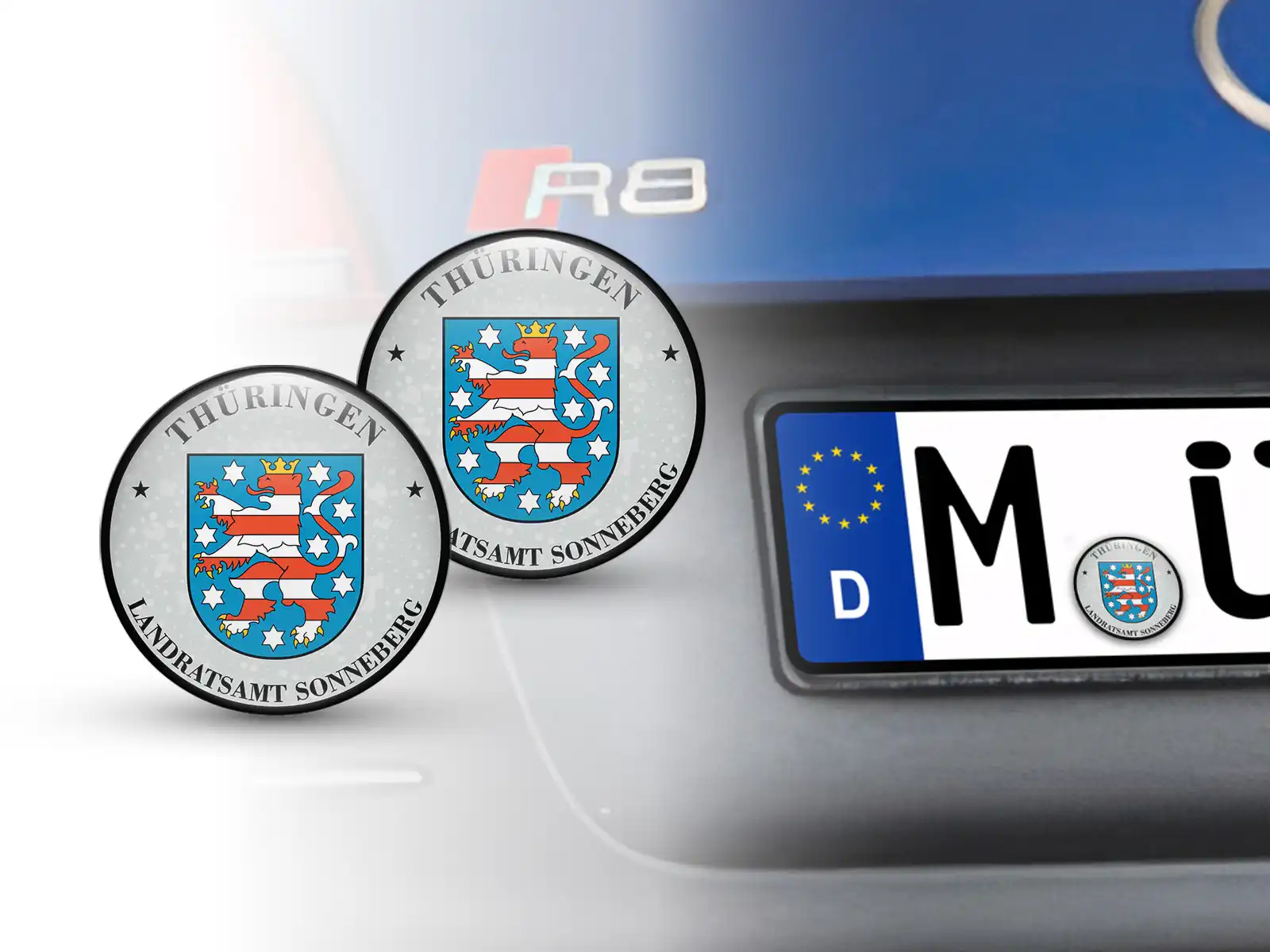 Aufkleber TUV Landratsamt Sonneberg Nummernschild plakette